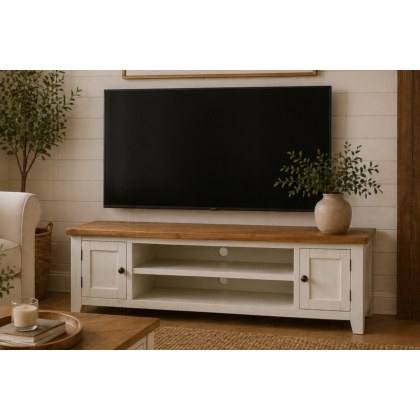 Cotswold White Extra Large TV Stand 180cm Wide Cotswold White Extra Large TV Stand 180cm Wide
