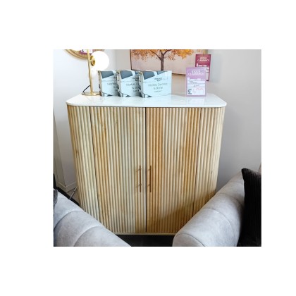 Ex-Display St Austell - Reed Mango Wood Highboard Ex-Display St Austell - Reed Mango Wood Highboard