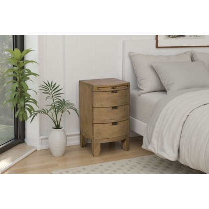 Bermuda Reclaimed Wood 3 Drawer Bedside Table Bermuda Reclaimed Wood 3 Drawer Bedside Table