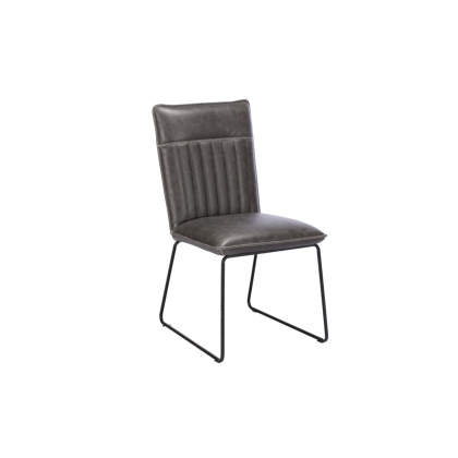 Cooper Leather Dining Chair in Grey