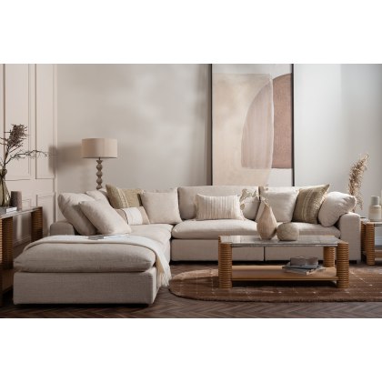 Zen Modular Natural Chenille 5 Seater Corner Sofa Zen Modular Natural Chenille 5 Seater Corner Sofa
