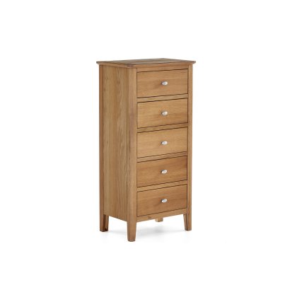 Bath Oak 5 Drawer Tallboy Bath Oak 5 Drawer Tallboy