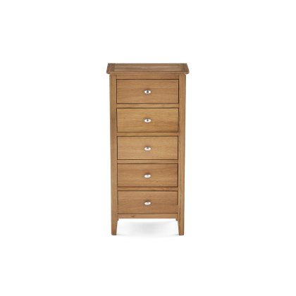 Bath Oak 5 Drawer Tallboy Bath Oak 5 Drawer Tallboy