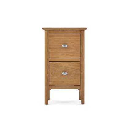 Bath Oak Narrow Two Drawer Bedside Bath Oak Narrow Two Drawer Bedside
