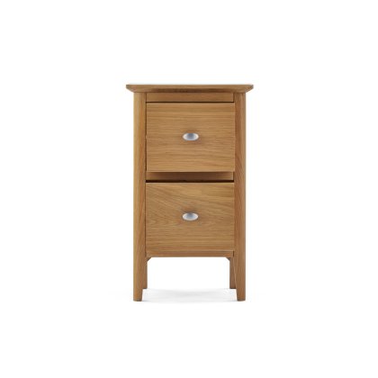 Bath Oak Narrow Two Drawer Bedside Bath Oak Narrow Two Drawer Bedside