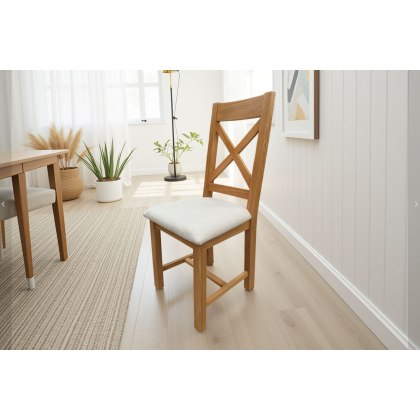 Cotswold Rustic Oak Cross Back Dining Chair Cotswold Rustic Oak Cross Back Dining Chair