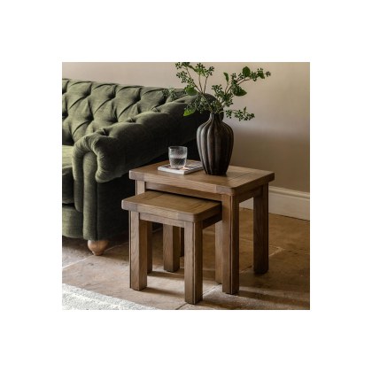 Gallery Direct Hardwick Smoked Oak Nest of Tables Gallery Direct Hardwick Smoked Oak Nest of Tables