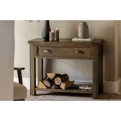 Gallery Direct Hardwick Smoked Oak 1 Drawer Console Table Gallery Direct Hardwick Smoked Oak 1 Drawer Console Table