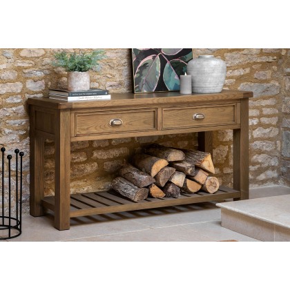 Gallery Direct Hardwick Smoked Oak 2 Drawer Console Table Gallery Direct Hardwick Smoked Oak 2 Drawer Console Table