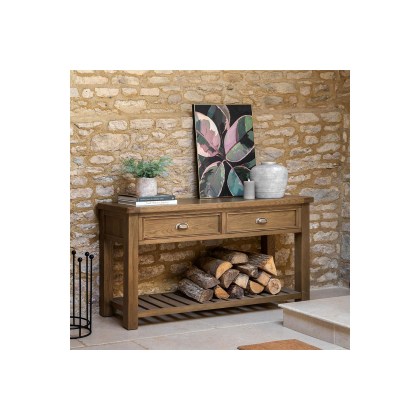Gallery Direct Hardwick Smoked Oak 2 Drawer Console Table Gallery Direct Hardwick Smoked Oak 2 Drawer Console Table