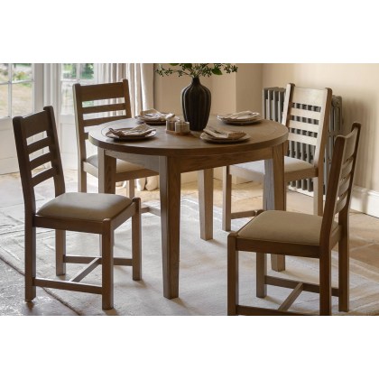 Gallery Direct Hardwick Smoked Oak Round Ext 110-145cm Dining Table Gallery Direct Hardwick Smoked Oak Round Ext 110-145cm Dining Table