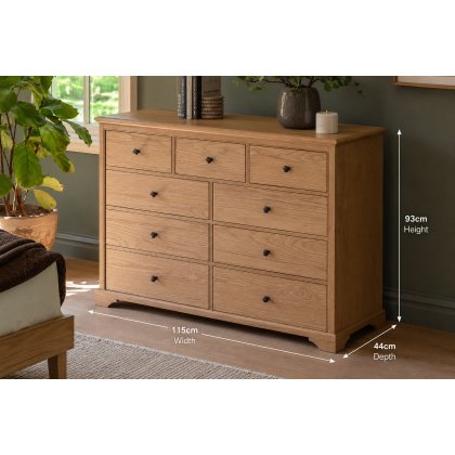 Gallery Direct Malvern Natural Oak 9 Drawer Chest of Drawers Gallery Direct Malvern Natural Oak 9 Drawer Chest of Drawers