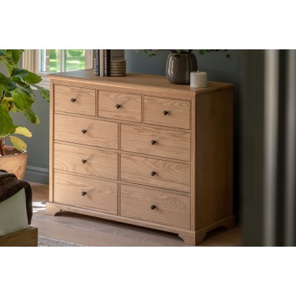 Gallery Direct Malvern Natural Oak 9 Drawer Chest of Drawers Gallery Direct Malvern Natural Oak 9 Drawer Chest of Drawers