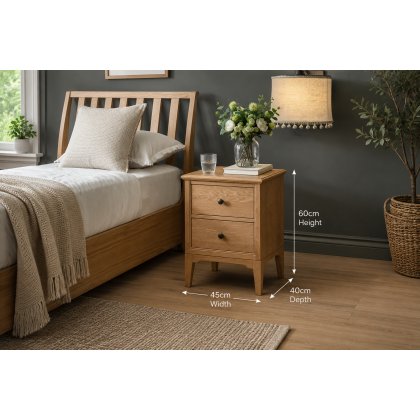 Gallery Direct Malvern Natural Oak 2 Drawer Bedside Table Gallery Direct Malvern Natural Oak 2 Drawer Bedside Table