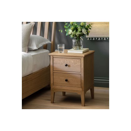 Gallery Direct Malvern Natural Oak 2 Drawer Bedside Table Gallery Direct Malvern Natural Oak 2 Drawer Bedside Table