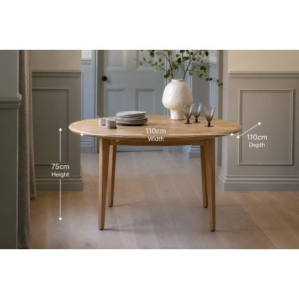 Gallery Direct Malvern Natural Oak Round Extending 100-155cm Dining Table Gallery Direct Malvern Natural Oak Round Extending 100-155cm Dining Table