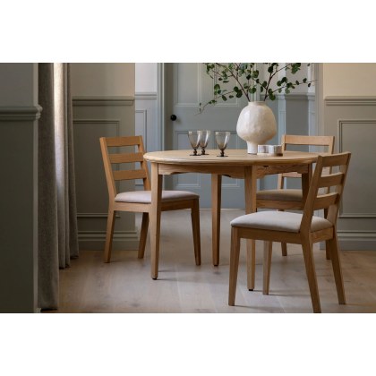 Gallery Direct Malvern Natural Oak Round Extending 100-155cm Dining Table Gallery Direct Malvern Natural Oak Round Extending 100-155cm Dining Table
