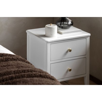 Gallery Direct Acton White 2 Drawer Bedside Table Gallery Direct Acton White 2 Drawer Bedside Table