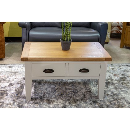 Ex-Display Liskeard - Wexford Painted Oak White Storage Coffee Table Ex-Display Liskeard - Wexford Painted Oak White Storage Coffee Table