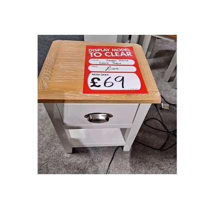Ex-Display Plymouth - Chester Painted Oak White Lamp Table Ex-Display Plymouth - Chester Painted Oak White Lamp Table