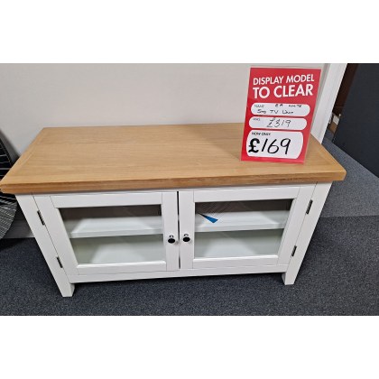 Ex-Display Plymouth - Essentials Painted Oak White Standard TV Unit Ex-Display Plymouth - Essentials Painted Oak White Standard TV Unit