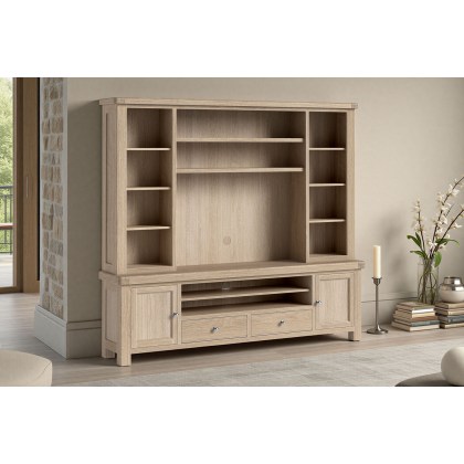 Normandy White Wash Extra Large TV Storage Combination Unit (Top + Base) Normandy White Wash Extra Large TV Storage Combination Unit (Top + Base)