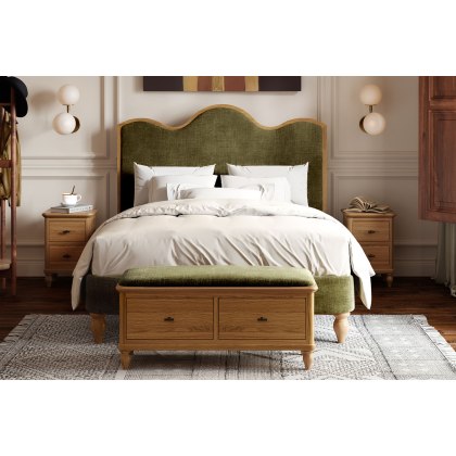 Verona Oak Olive Green Upholstered Bed Frame Verona Oak Olive Green Upholstered Bed Frame