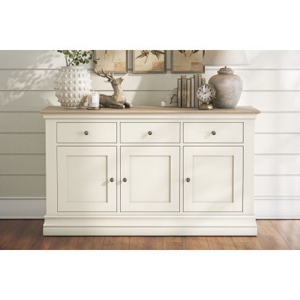 Provence Painted Off-White Oak 130cm Large Sideboard Provence Painted Off-White Oak 130cm Large Sideboard