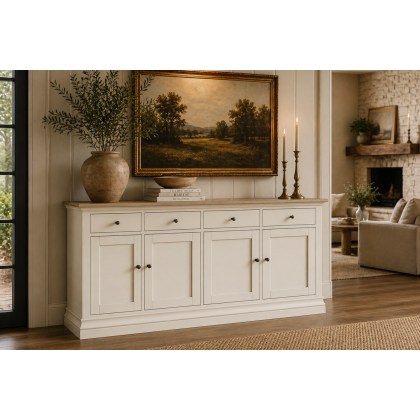 Provence Painted Off-White Oak 167cm Extra Large Sideboard Provence Painted Off-White Oak 167cm Extra Large Sideboard
