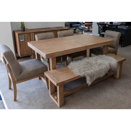 Ex-Display Liskeard - Baker Oakley Ext Dining Table + Bench + 4 Chairs Ex-Display Liskeard - Baker Oakley Ext Dining Table + Bench + 4 Chairs
