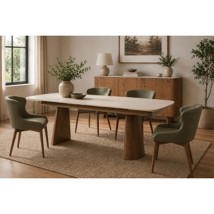 Lusso Ash 180-260cm Extending Dining Table with Sintered Stone Top Lusso Ash 180-260cm Extending Dining Table with Sintered Stone Top