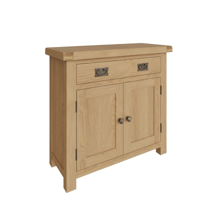 Light Rustic Oak Small 2 Door 1 Drawer Sideboard