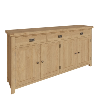 Light Rustic Oak 4 Door Sideboard