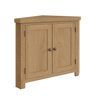 Light Rustic Oak Corner Cabinet