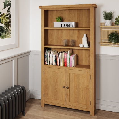 Light Rustic Oak Large Bookcase