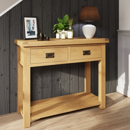 Light Rustic Oak Medium Console Table