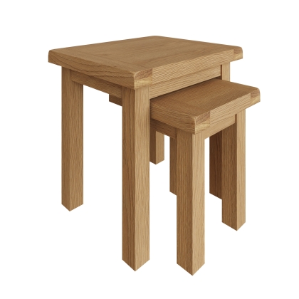 Light Rustic Oak Nest Of 2 Tables