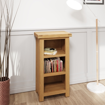 Light Rustic Oak Narrow Bookcase