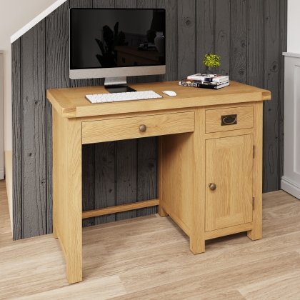 Light Rustic Oak Single Computer Desk