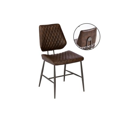 Dalton Quilted Dark Brown Dining Chair (Pair) Dalton Quilted Dark Brown Dining Chair (Pair)