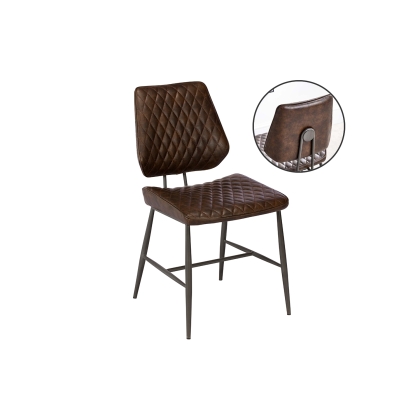 Dalton Quilted Dark Brown Dining Chair