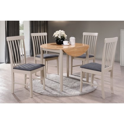Alaska Painted Compact Round Drop Leaf Dining Table Alaska Painted Compact Round Drop Leaf Dining Table
