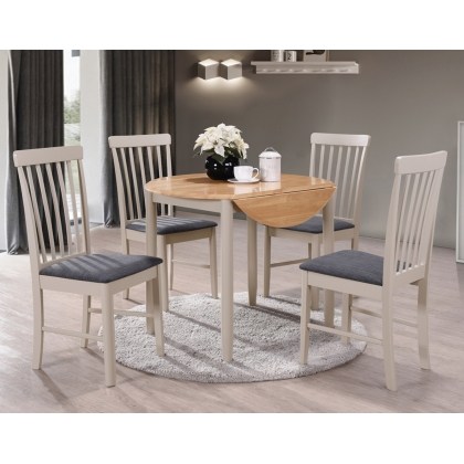Alaska Painted Compact Round Drop Leaf Dining Table Alaska Painted Compact Round Drop Leaf Dining Table