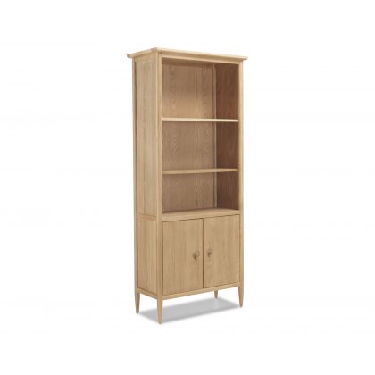 Henley Solid Oak Large Bookcase With Doors