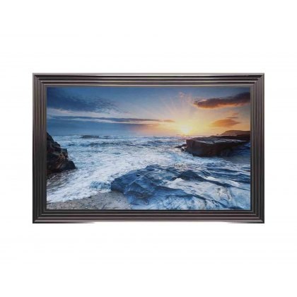 Rocky Beach Print With Metallic Frame Rocky Beach Print With Metallic Frame