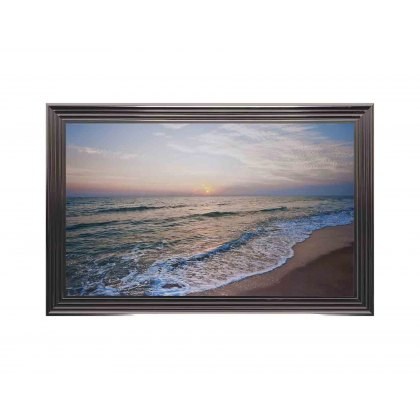 Beach Shoreline Print With Metallic Frame Beach Shoreline Print With Metallic Frame