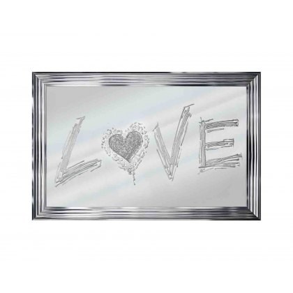 Love Mirror Picture With Chrome Frame Love Mirror Picture With Chrome Frame