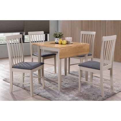 Alaska Painted Compact Square Drop Leaf Dining Table Set & 2 Chairs Alaska Painted Compact Square Drop Leaf Dining Table Set & 2 Chairs