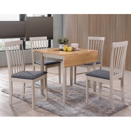Alaska Painted Compact Square Drop Leaf Dining Table Set & 2 Chairs Alaska Painted Compact Square Drop Leaf Dining Table Set & 2 Chairs