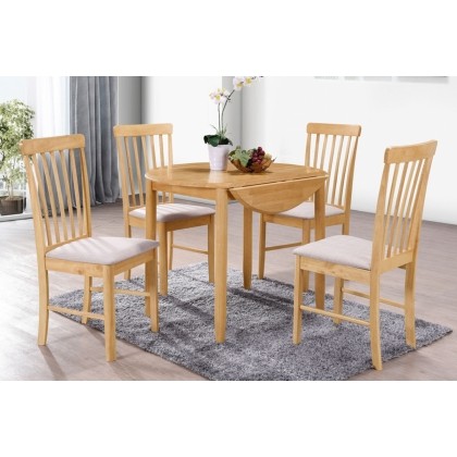 Alaska Oak Round Drop Leaf Dining Table Set & 2 Chairs Alaska Oak Round Drop Leaf Dining Table Set & 2 Chairs